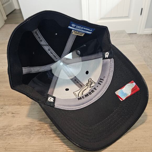 Vintage Army Black Knights Fitted Hat Cap Y2K Black Wool Memory Fit Military - Picture 8 of 10